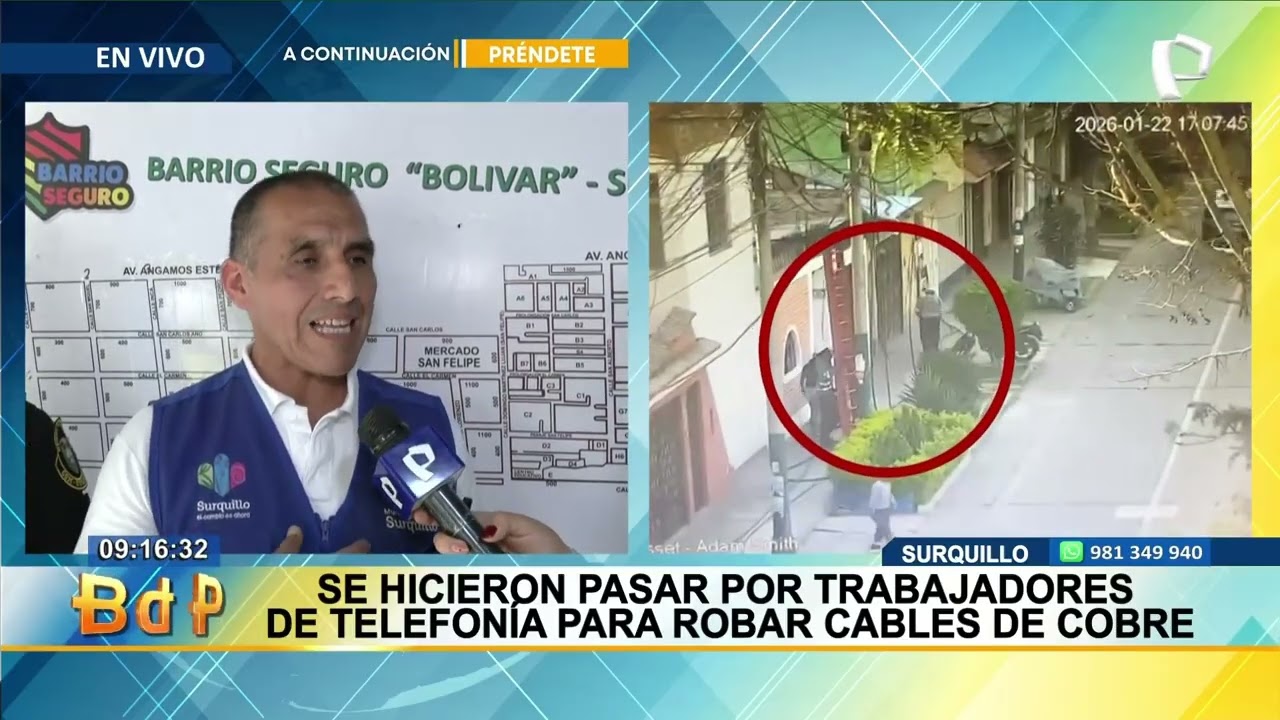 Delincuentes se disfrazan de trabajadores para robar cables en calles de Surquillo