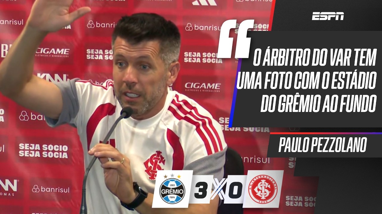 PEZZOLANO FAZ FORTE DESABAFO SOBRE A ARBITRAGEM AP&Oacute;S DERROTA DO INTERNACIONAL PARA O GR&Ecirc;MIO
