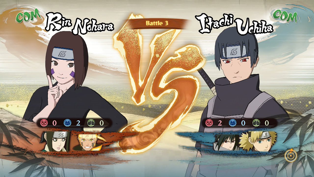 Naruto Shippuden: Ultimate Ninja Storm 4, Rin/Haku/Naruto VS Itachi/Sasuke/Temari!