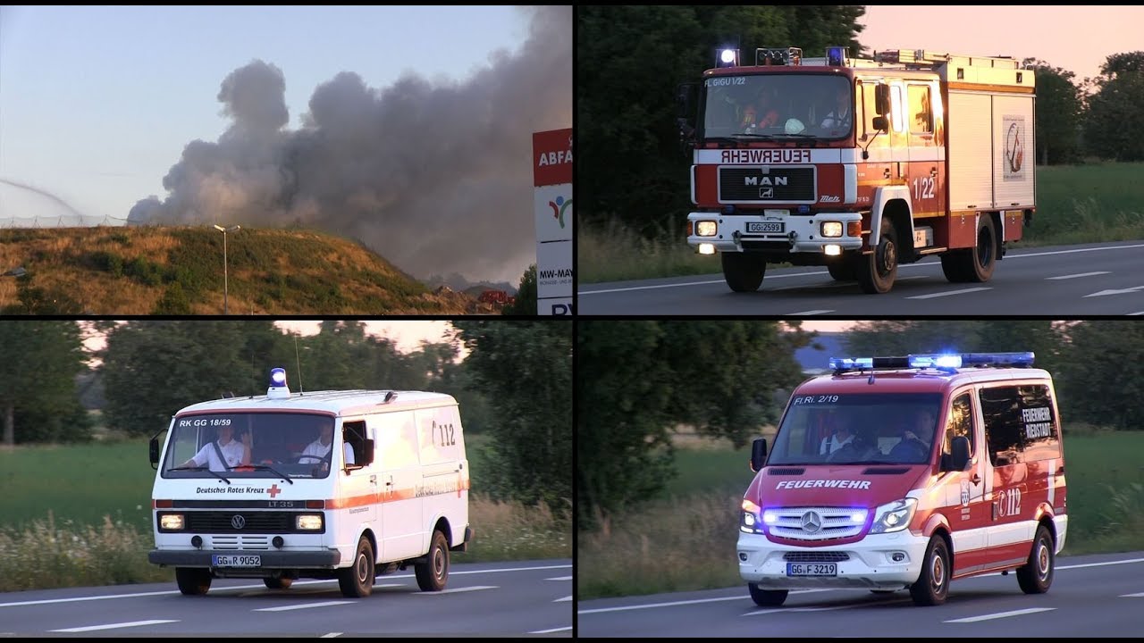[Brennt Mülldeponie] Einsatzfahrten zum Großbrand in Büttelborn am 26.07.2018