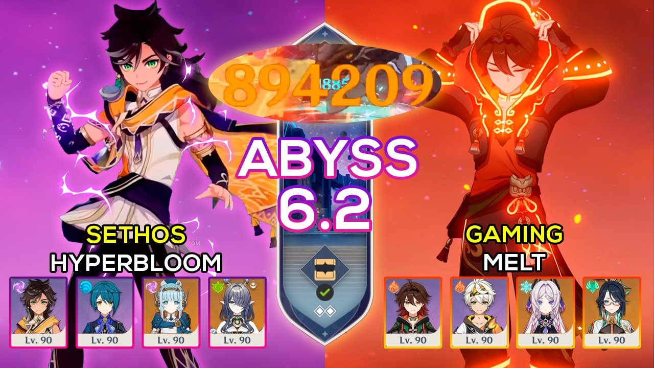 INSANE DAMAGE!! Sethos Hyperbloom & Gaming Melt | Spiral Abyss 6.2 | Genshin Impact