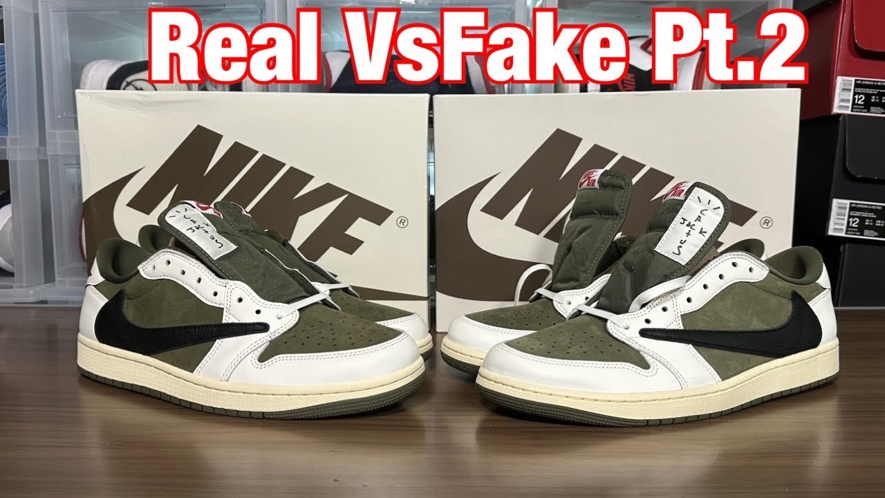 Air Jordan 1 Low X Travis Scott Medium Olive Real Vs Fake Pt.2 Review