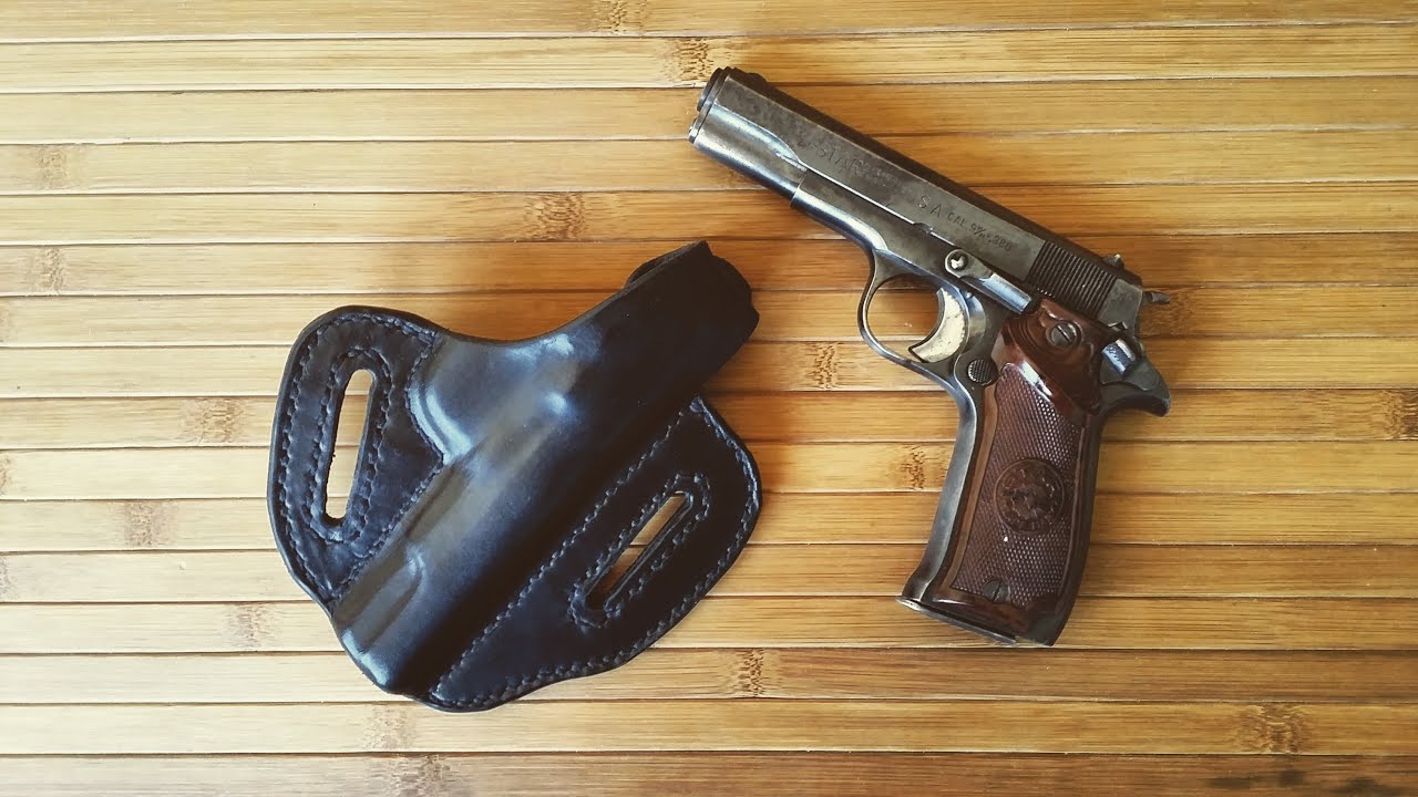 Funda para pistola arma de piel cuero hecho a mano Leather gun holster case Handmade Handcraft