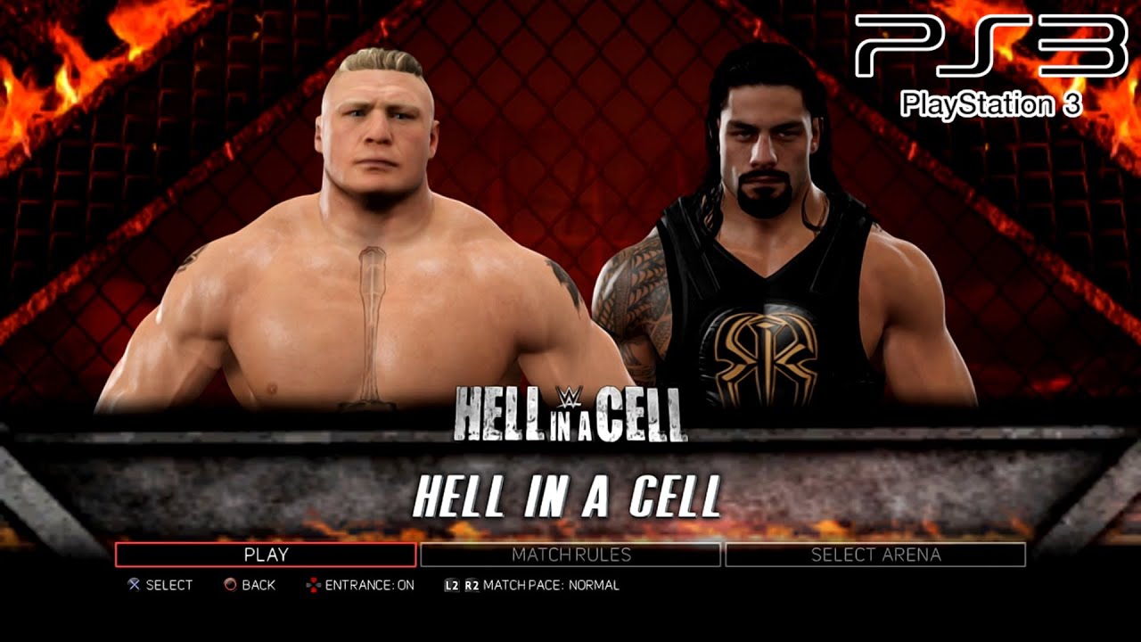 WWE 2K17 PS3 - Brock Lesnar VS Roman Reigns - Hell in a Cell [2K][mClassic]