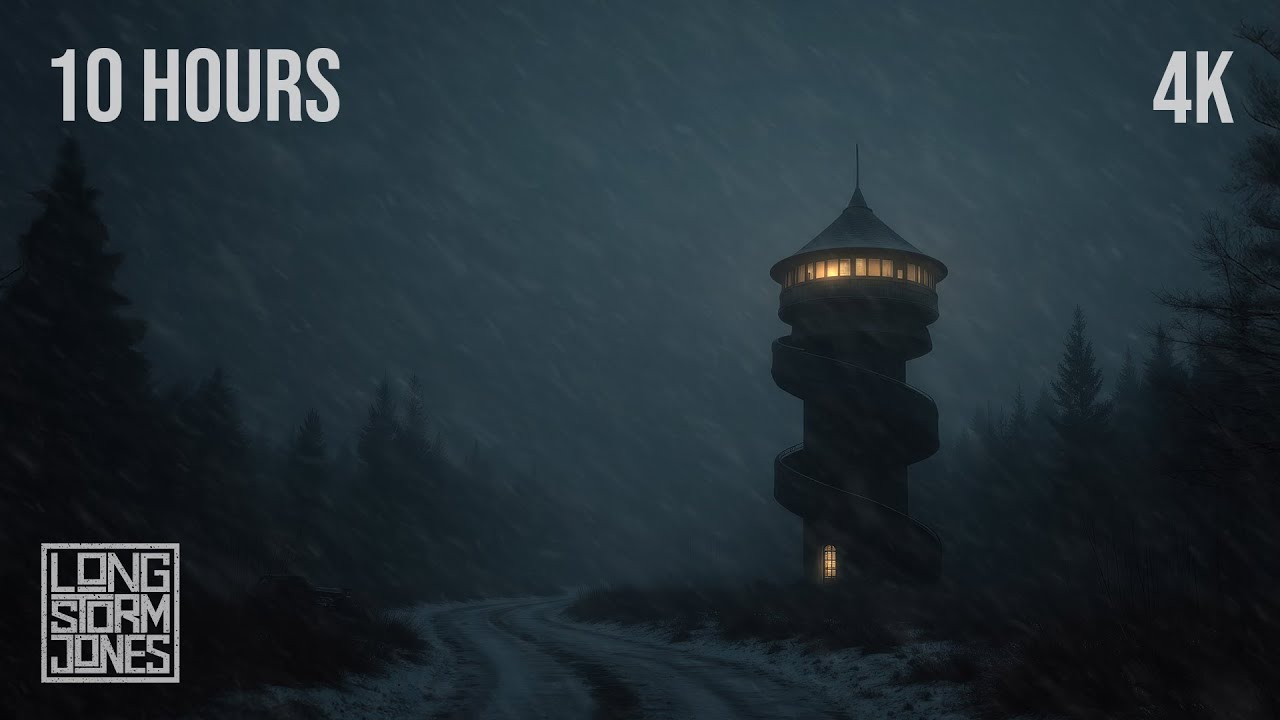 TWISTING TOWER | Fall Asleep Fast with this ICY Winter Wind & Blowing Snow ASMR Ambience [4K]