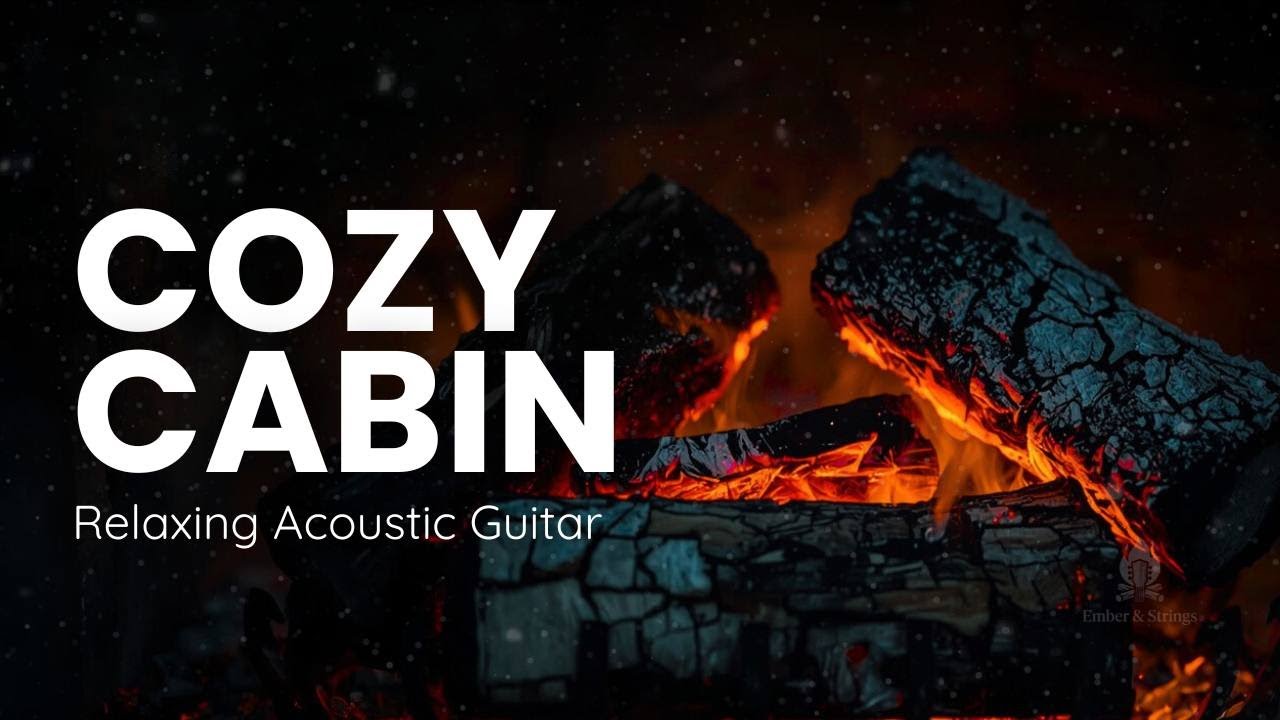 A Cozy Winter Cabin Night with Acoustic Guitar