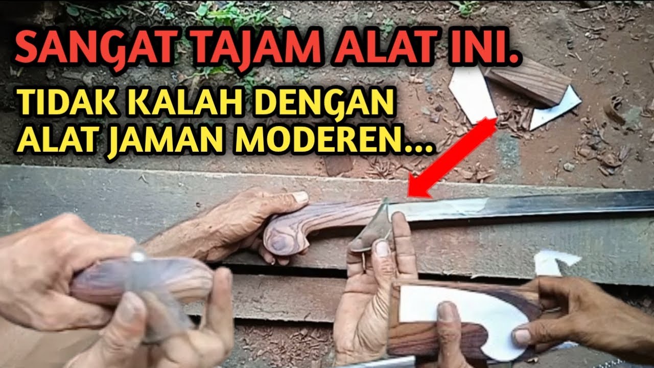 Cara cepat. Membuat gagang golok dari kayu sonokeling