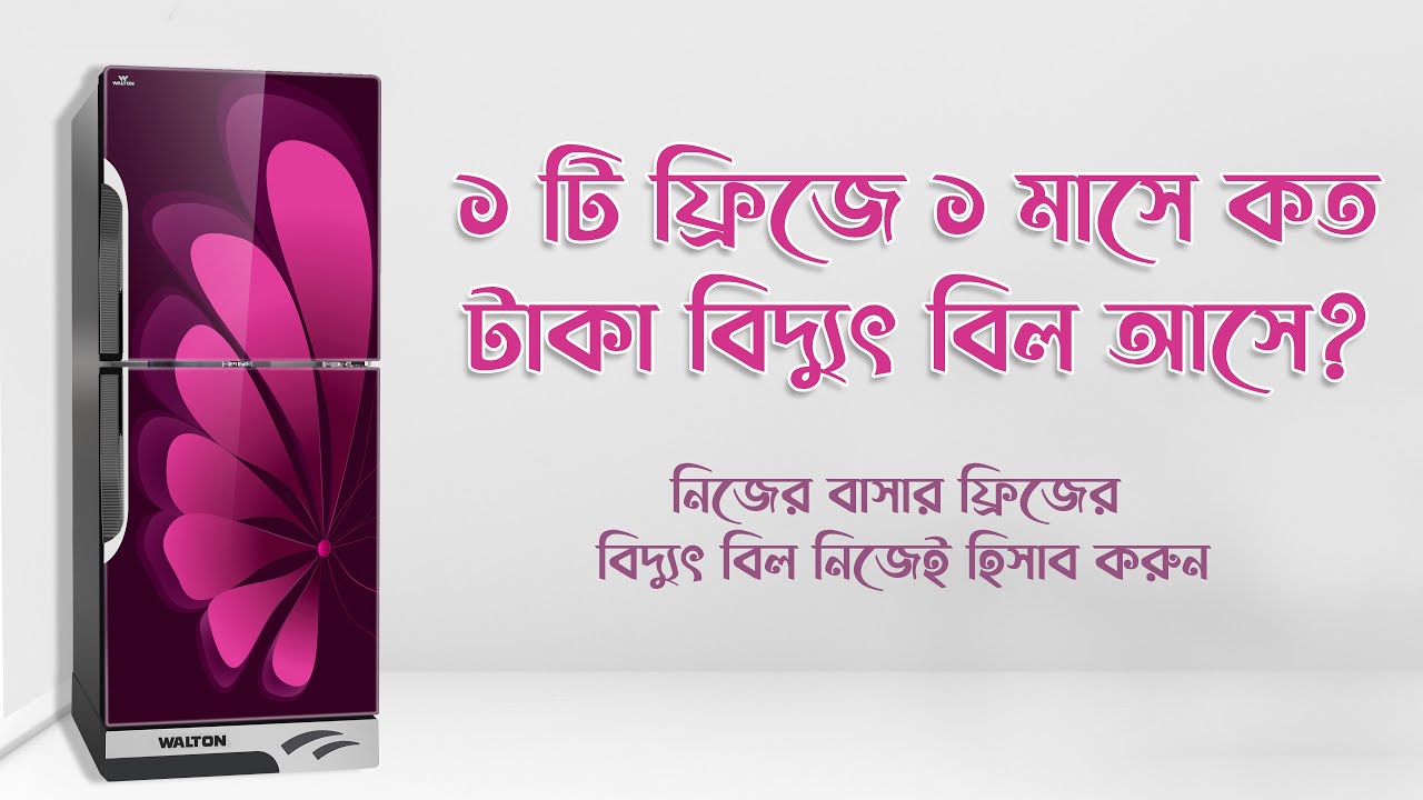 ১ টি ফ্রিজে ১ মাসে কত টাকা বিদ্যুৎ বিল আসে? How much electricity bill cost per month for freezer?