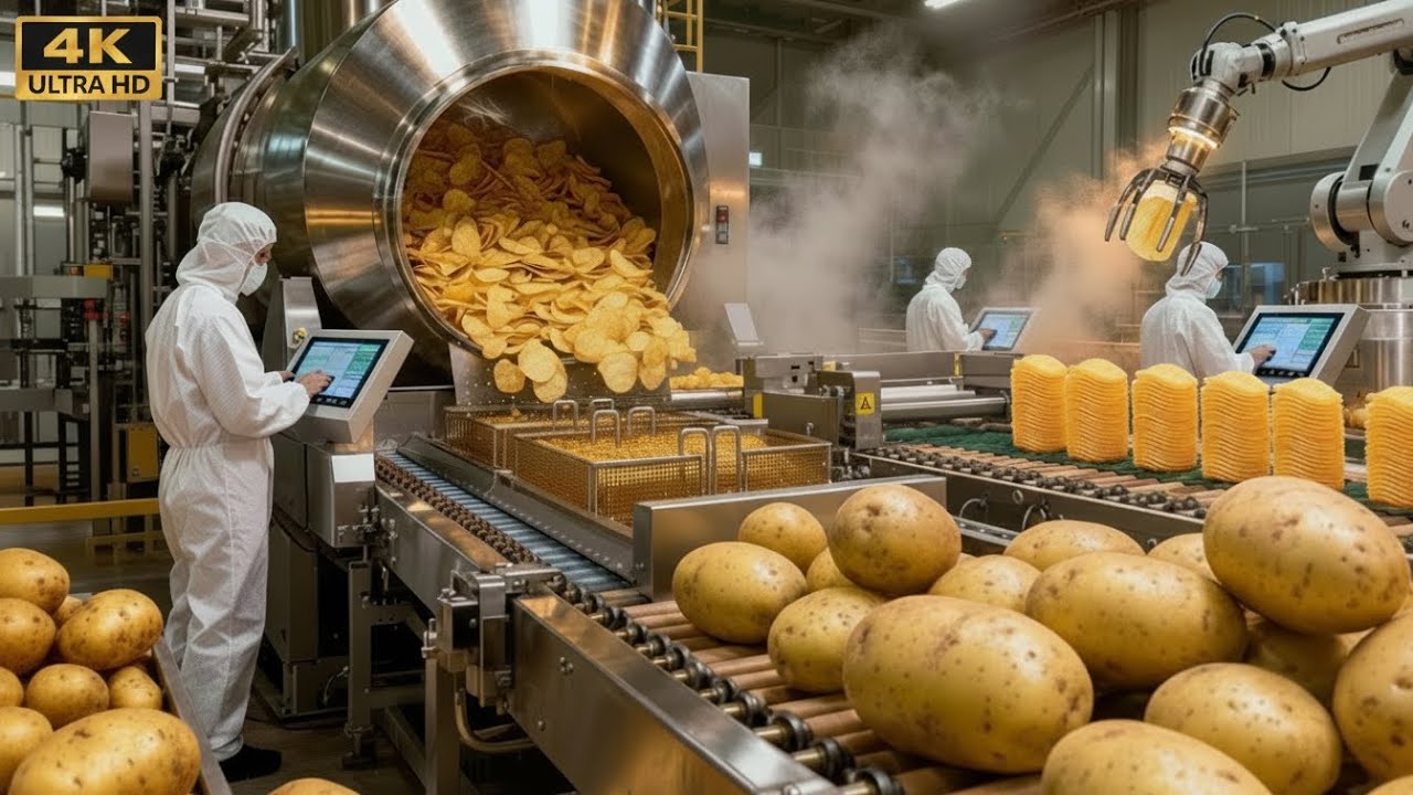 Inside the Pringles Factory – From Raw Potatoes to Perfectly Stacked Chips (Full Process)