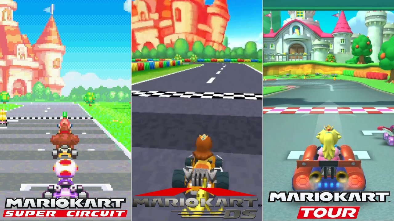 Evolution Of GBA Peach Circuit Course In Mario Kart Games [2001-2023]