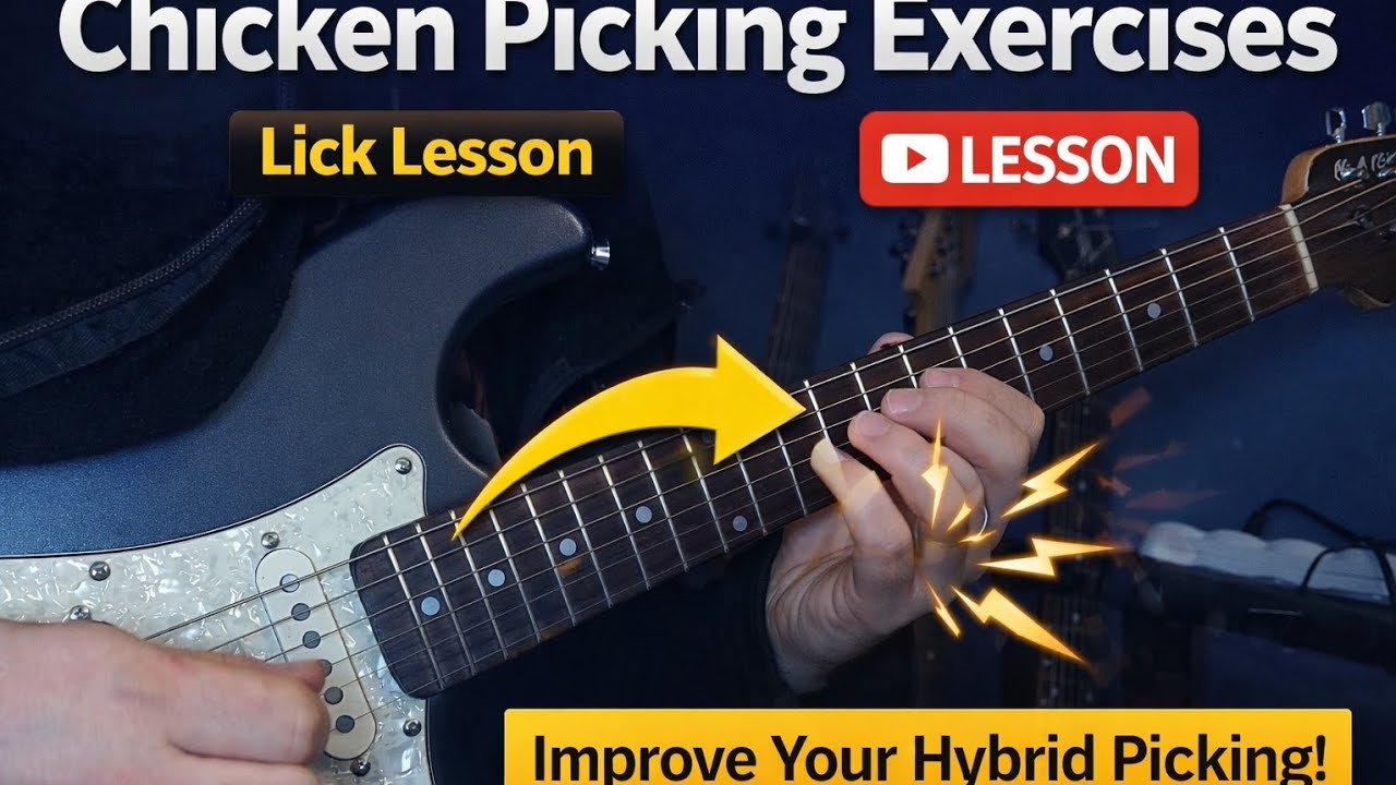 Chicken Picking Exercises | Lick Lesson to Improve Hybrid Picking