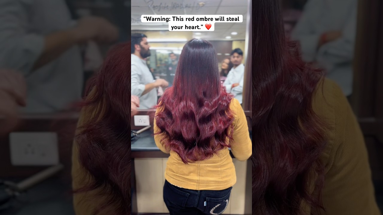 &ldquo;Warning: This red ombre will steal your heart.&rdquo; ❤️ #trending #fallon #redhair #redvoilet