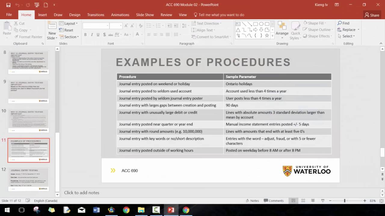 IDEA Workshop: Journal Entry Testing (ACC 626 - Spring 2016)