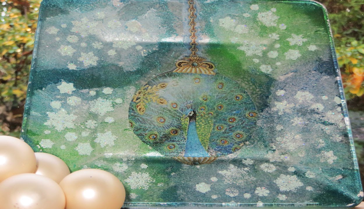 DIY Decoupage a Glass Winter Plate