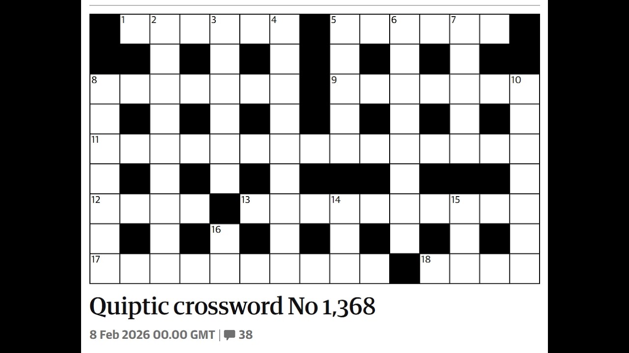 The Guardian Quiptic Crossword No. 1,368 - 08/02/2026