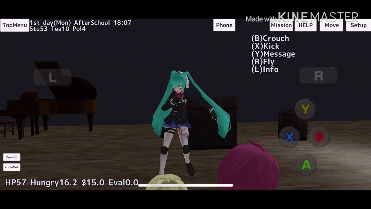 School girl simulator zombie  miku performs ghost rule for the class