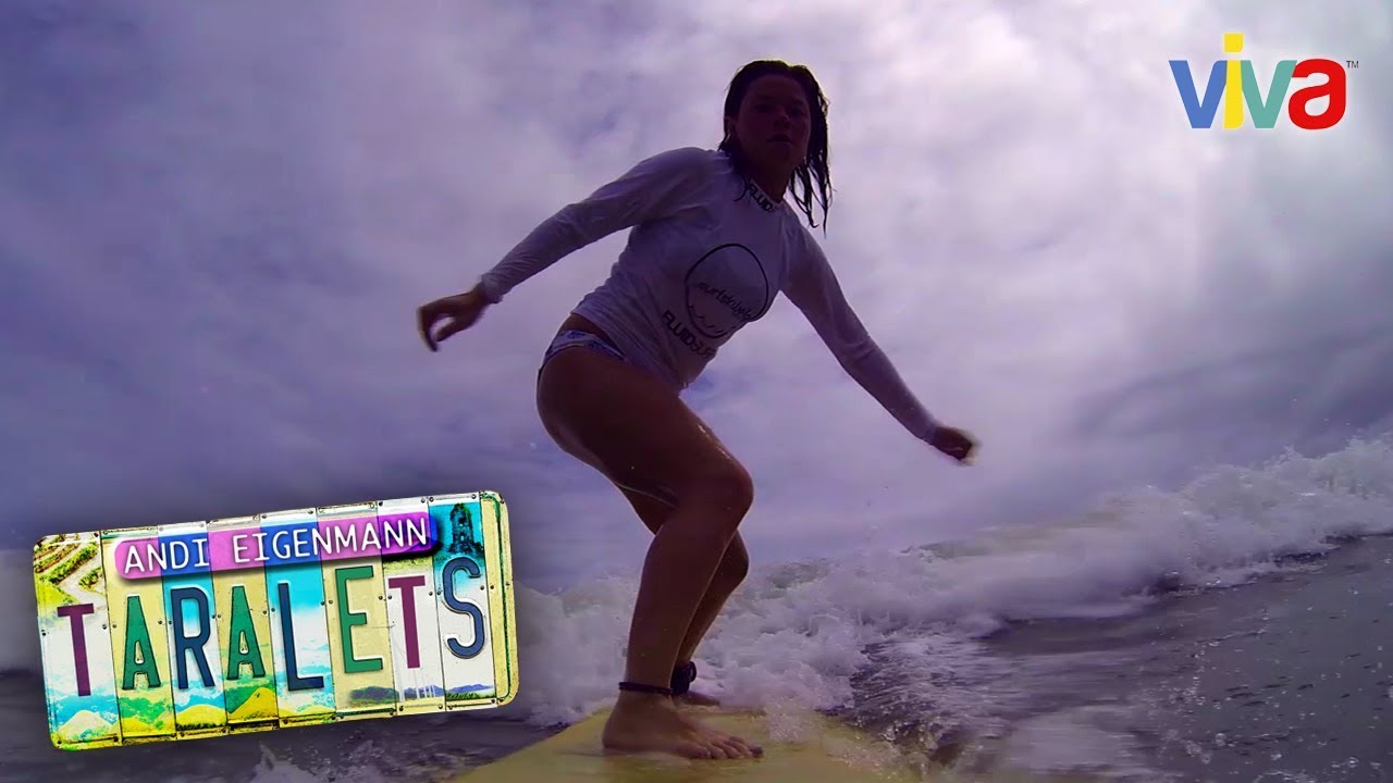 Andi Eigenmann goes surfing in Baler