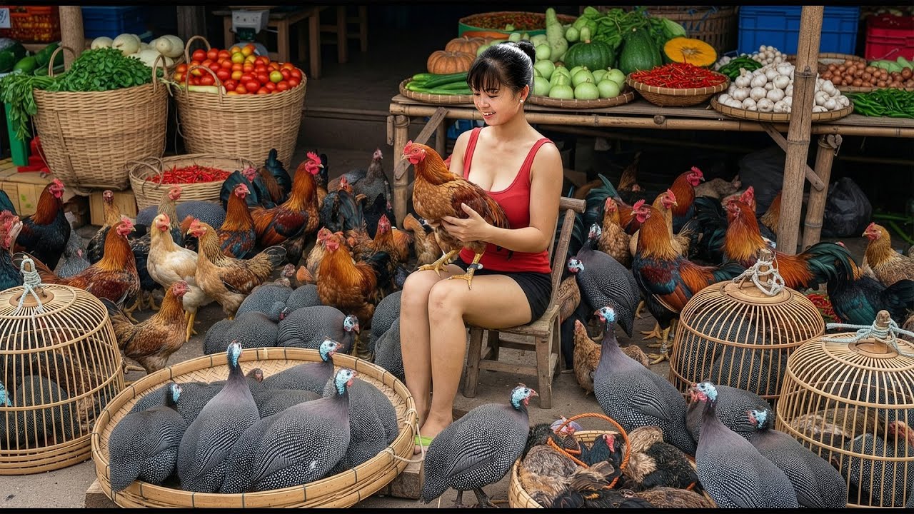 CEO Girl Harvests Chickens and Guinea Fowl After 9 Months of Raising – Market Sells Out Fast