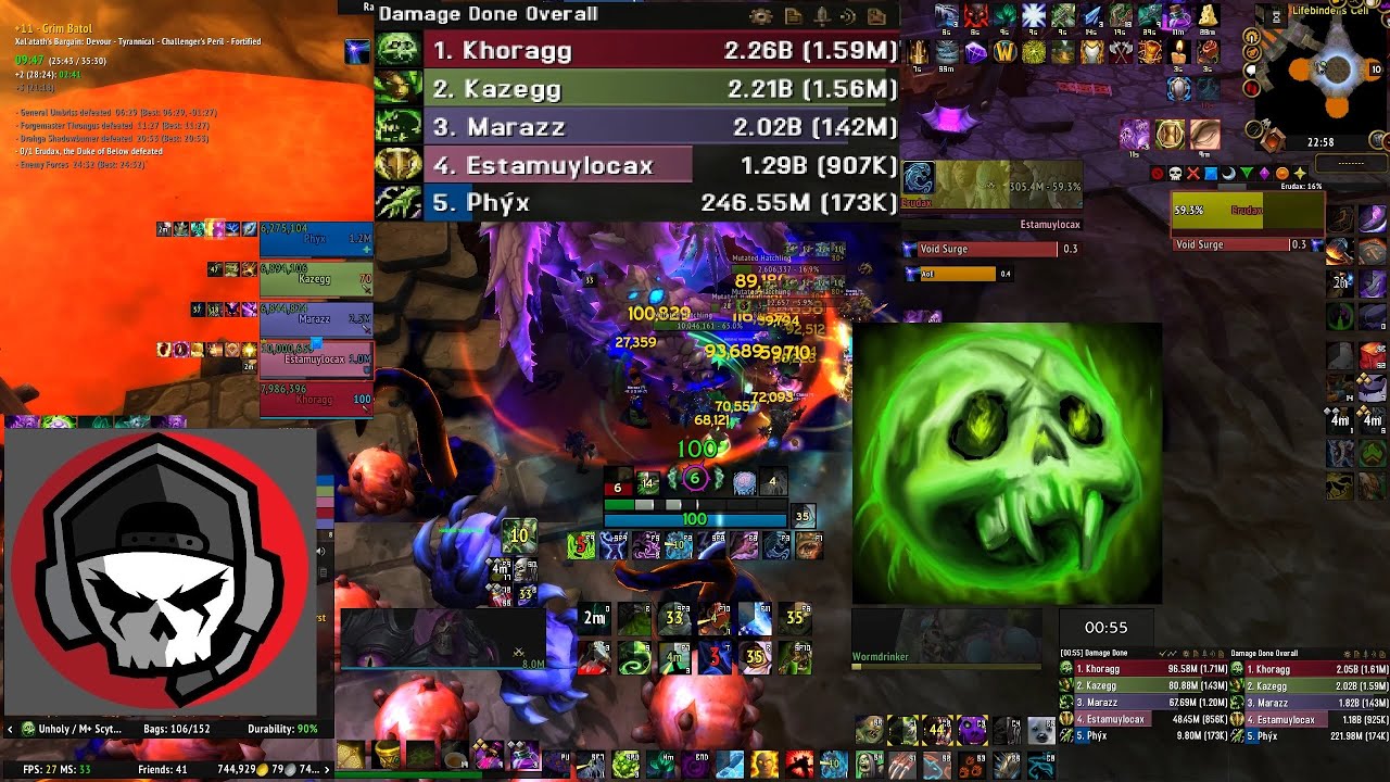 Grim Batol 11++ | 1.59M DPS Unholy DK M+ | World of Warcraft War Within S1