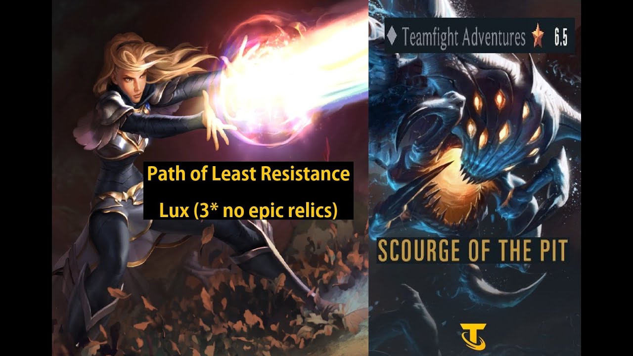 Lux vs Baron Nashor (3* No Epic Relics) - Scourge of the Pit - Teamfight Adventures