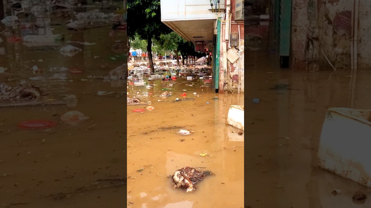 😱 You Won&rsquo;t Believe How Flooded This Street Got! #Flood #Flooding #HeavyRain