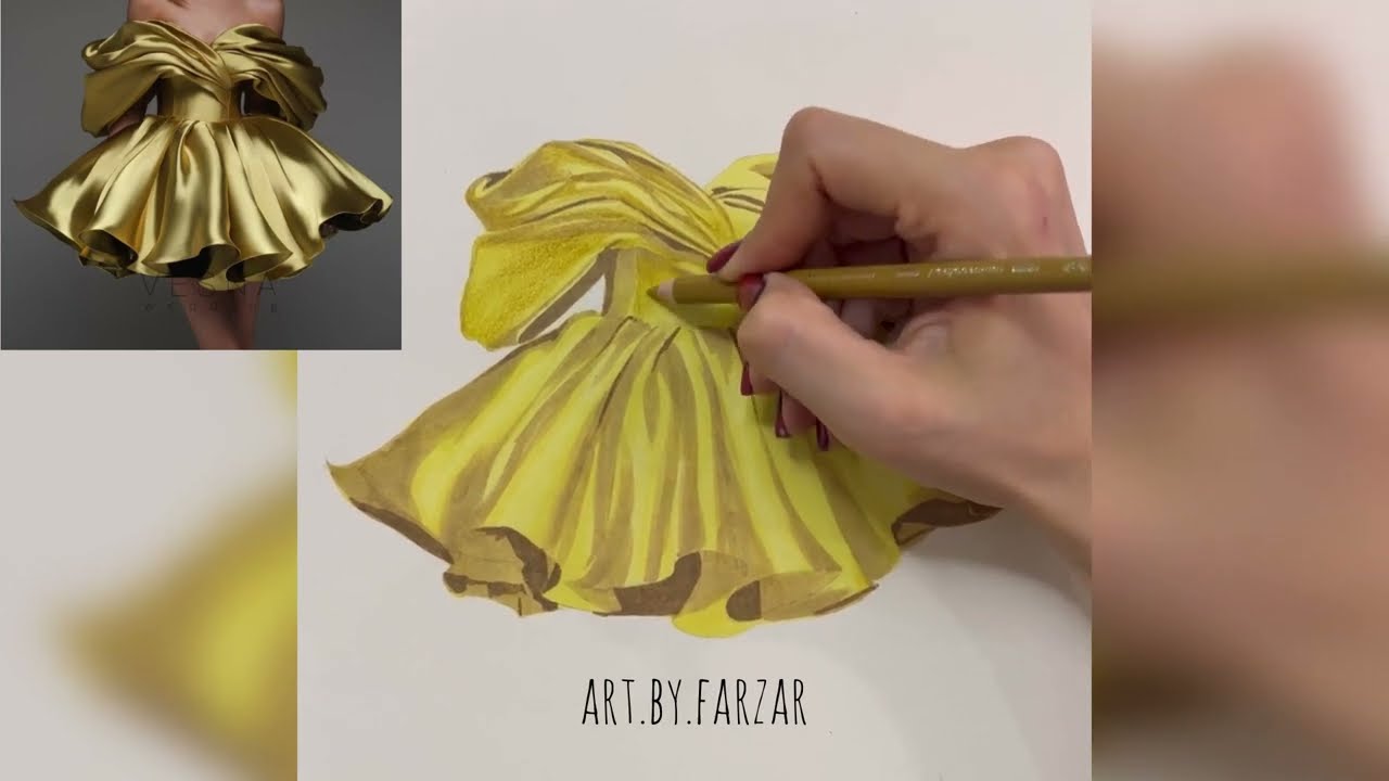 How to draw Satin dress