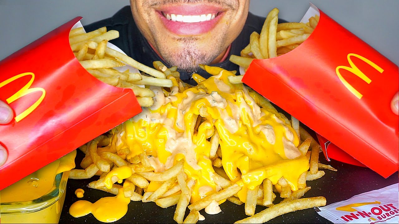 ASMR MCDONALD'S MUKBANG ANIMAL STYLE FRIES | EXTRA CHEESY | EATING SHOW | TALKING REVIEW MESSY