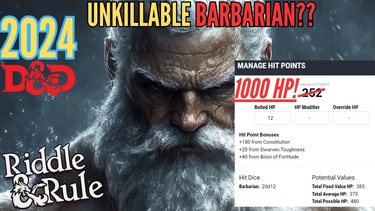 D&D Unkillable Barbarian!! ~1000 HP!