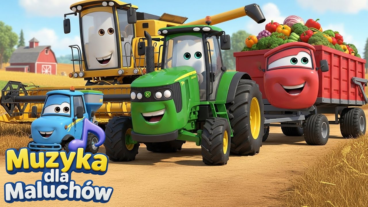 Pojazdy na Farmie 🚜 Traktor, Kombajn i Przyjaciele | Piosenki o Pojazdach | Muzyka dla Maluch&oacute;w