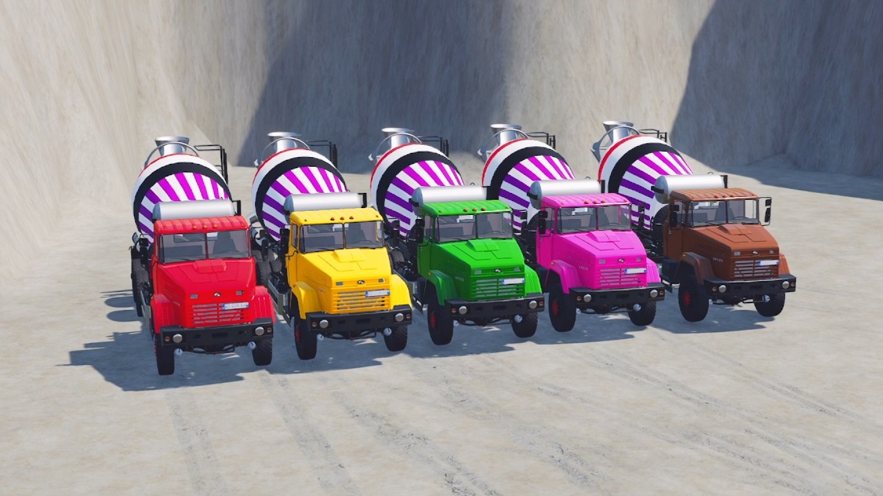 TRANSPORTING All Colors mini Zetor TRACTORS ,MIXER TRUCK to SLURRY TANKER  with Trucks ! Farming Sim