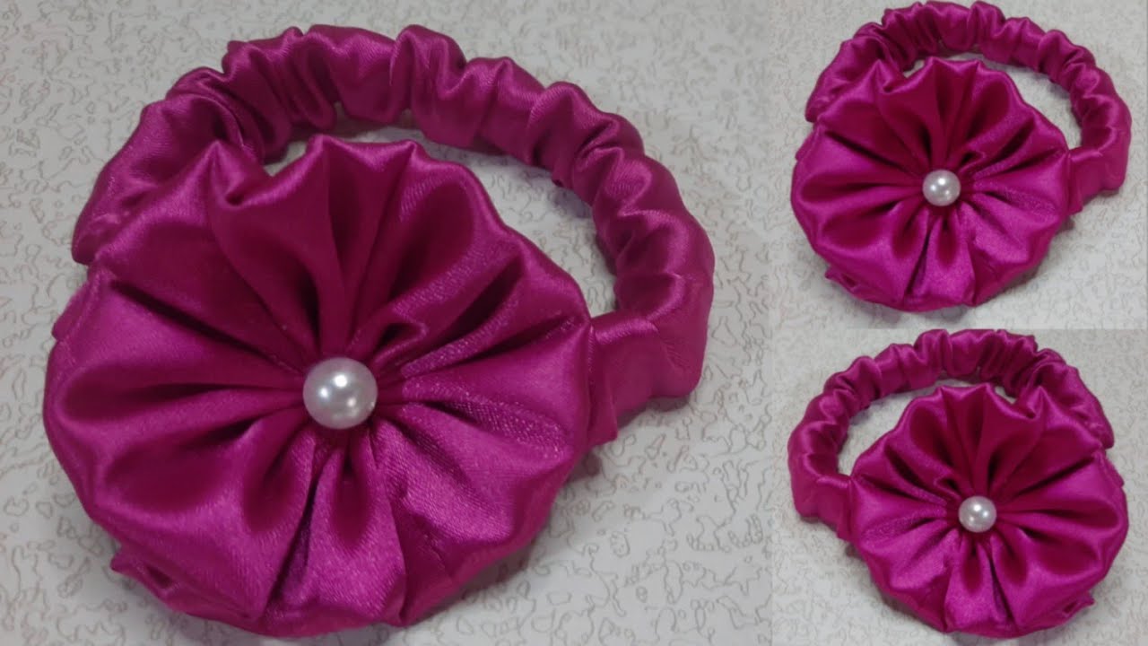 DIY Coletero con flor súper fácil/ Super easy flower scrunchie🌺