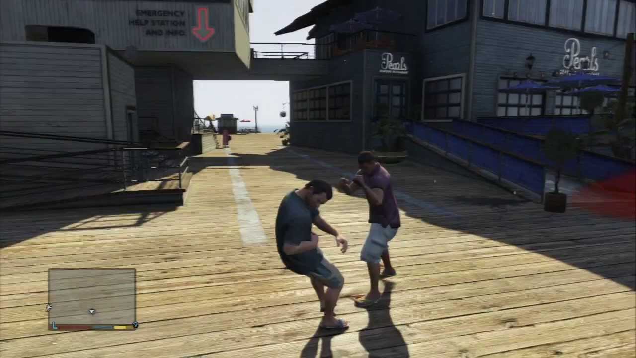 Grand Theft Auto V - Triathelon Events Unlocked & Michael Gets Beat Up on Pier (Low Strength) PS3