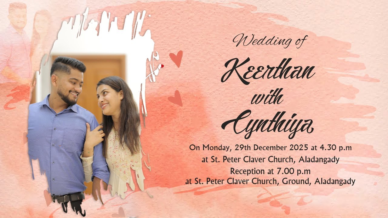 Wedding Ceremony Of Keerthan with Cynthiya | Watch LIVE