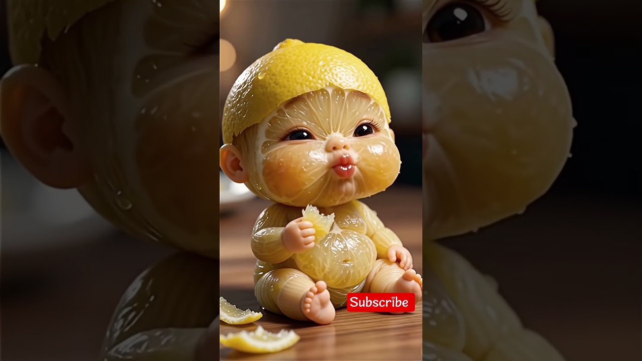 lemon 🍋 eating ai baby cute 