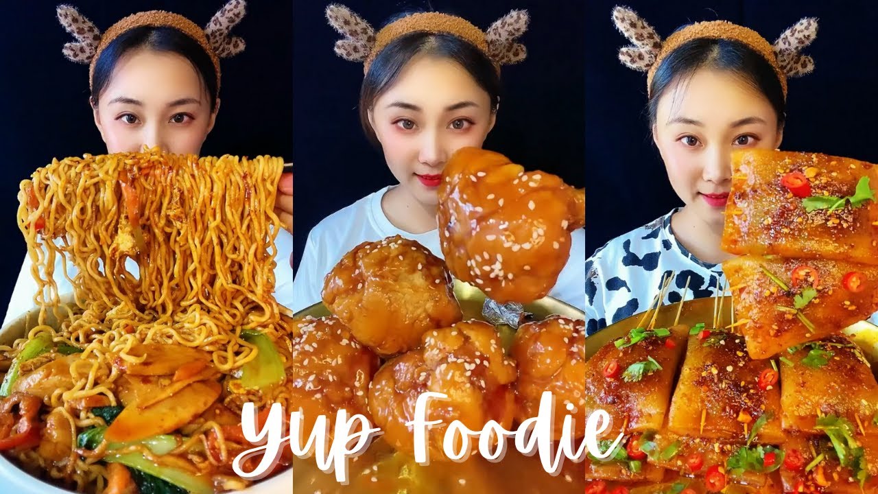 ASMR Chinese Food Mukbang | Chicken Drumstick, Mushroom Enoki, Ramen Noodles | Yup Foodie #9