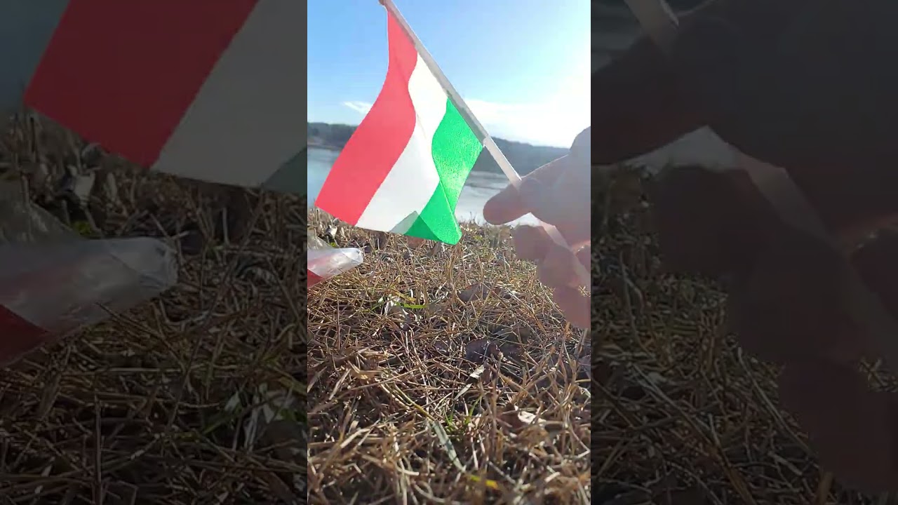 Ungarische Flaggen auspacken vor der Donau/ Unpacking Hungarian flags in front of Danube 🇭🇺