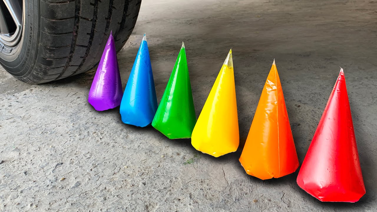 Experiment JELLY JELLY vs CANDY M&M vs CAR vs FRUITS | Crushing Crunchy & Soft Things by Car!