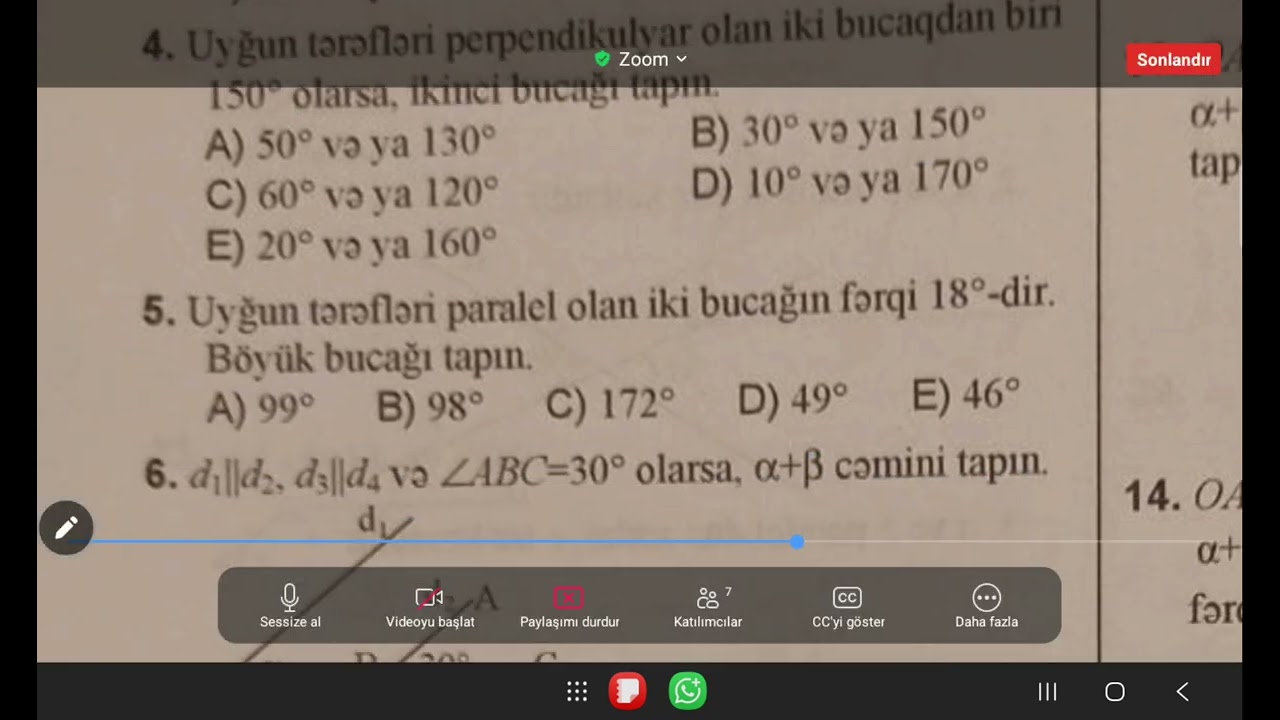 Uyğun tərəfləri paralel və perpendikulyar olan bucaqlar✅️