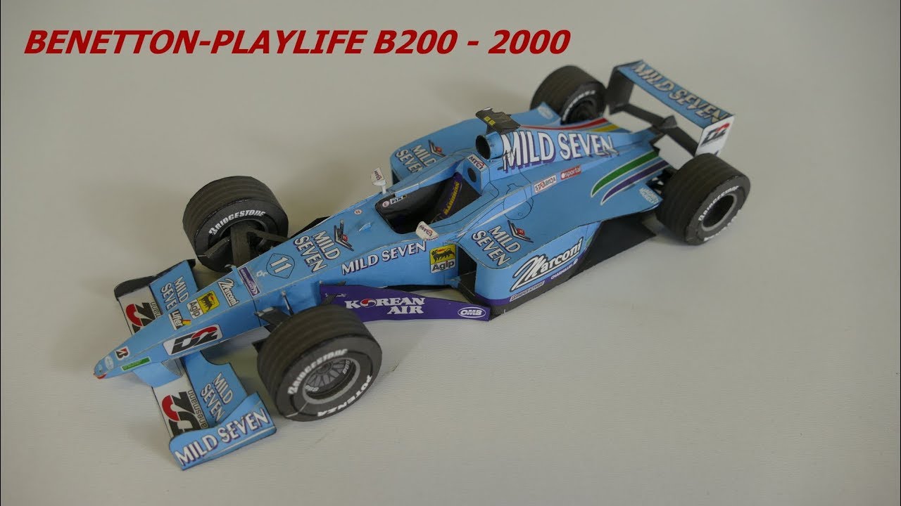 Papírový Model (Papercraft) F1 Benetton Playlife B200 (1:24) Year 2000