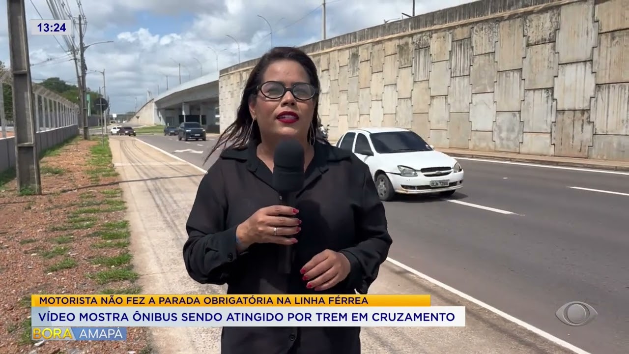 Vídeo mostra ônibus sendo atingido por trem em cruzamento