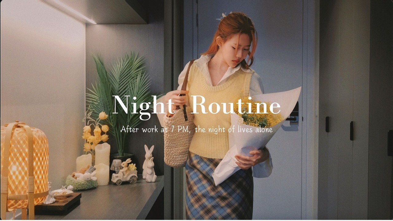 [Night routine] My Perfect Night Off 🛋️🌙ASMR Cooking🍃Kawaii Rice Burger🍔 & New Nail Polish! 💅🌟