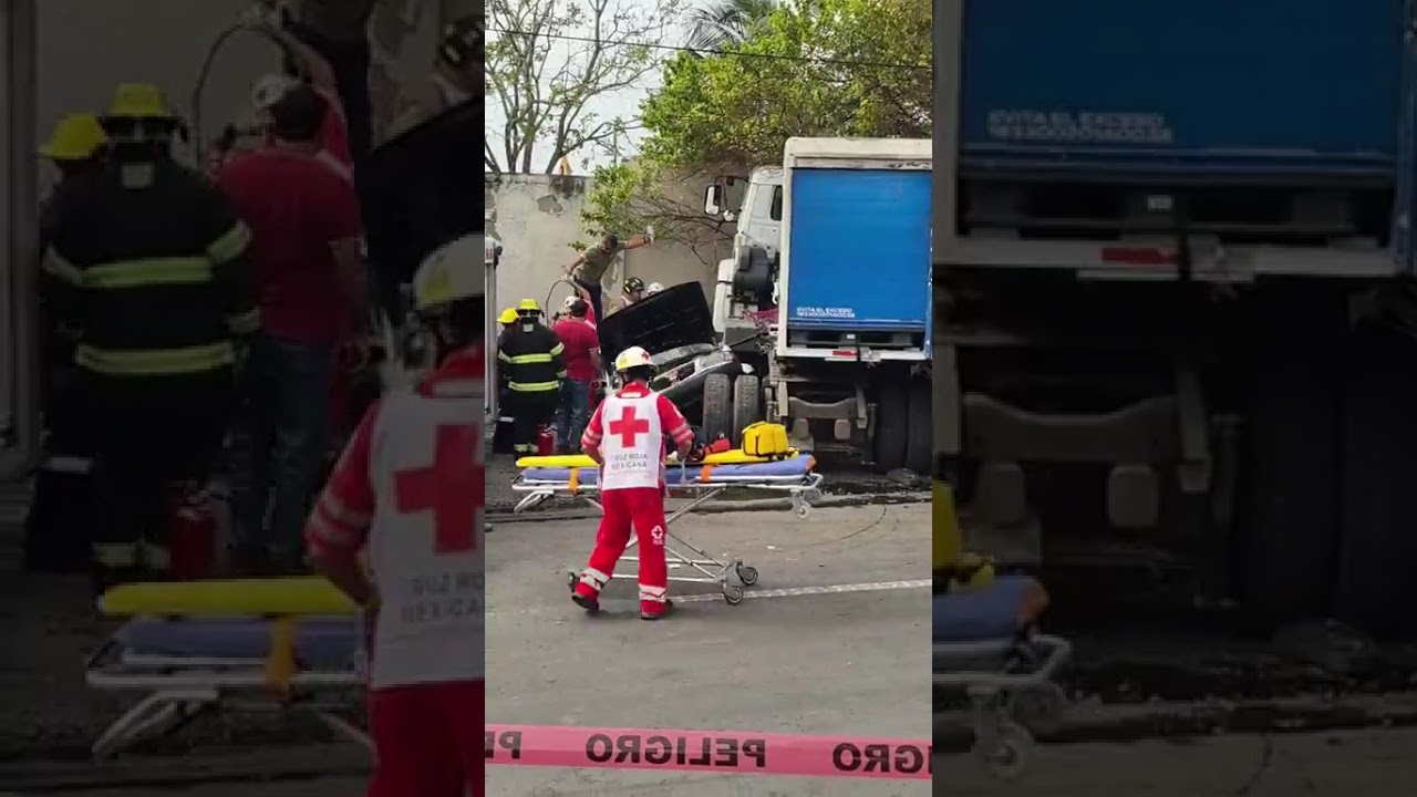 APARATOSO ACCIDENTE DEJA UN TAXISTA PRENSADO 