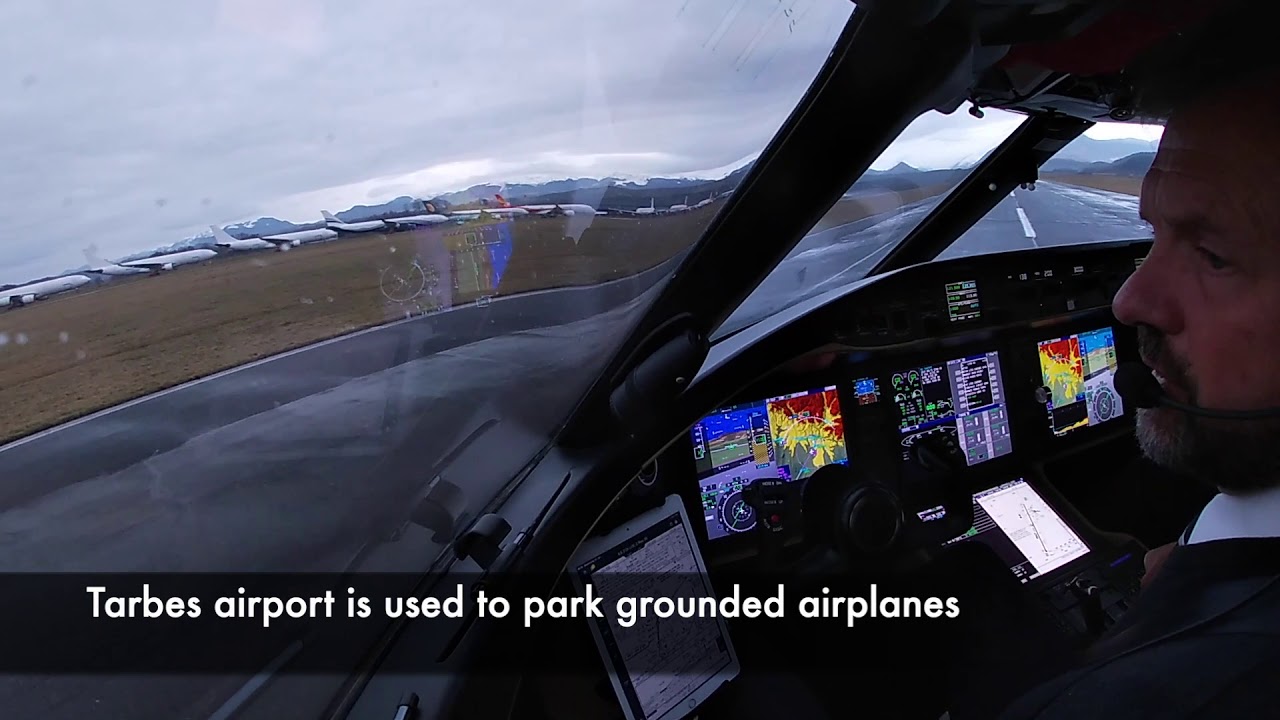 Global 6000 Landing Tarbes, France (LFBT)