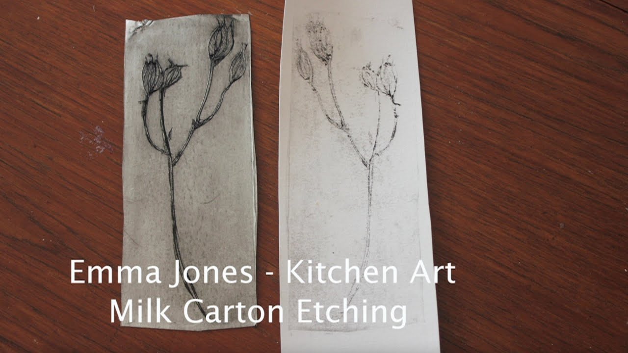 Kitchen Art - Milk Carton Etching