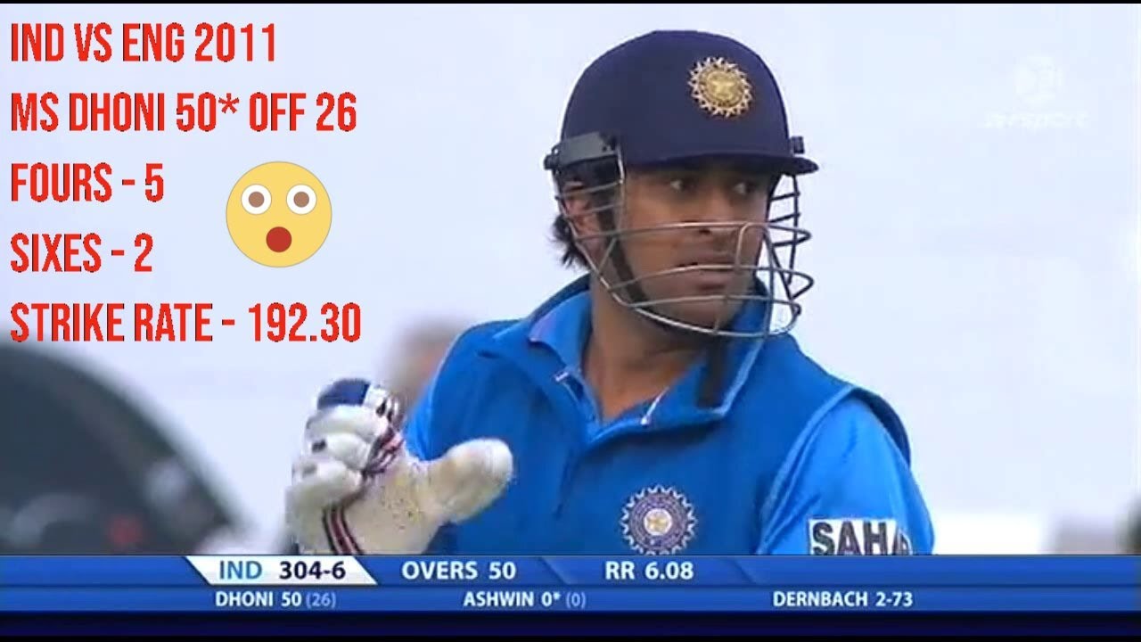 IND vs ENG 2011 || MS Dhoni 50* off 26 || 5th ODI Cardiff || India in England's, 2011