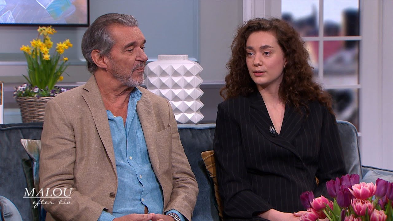 Kjell Berqvist och dottern Nathalie om nya serien Bäckström - Malou Efter tio (TV4)