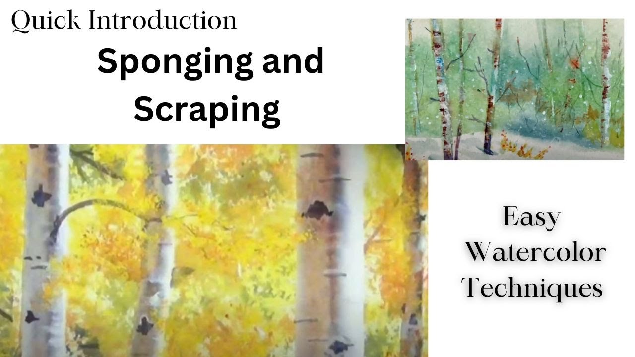 Quick Introduction To Tree Painting Techniques In Watercolor - Scraping, Masking and Sponging