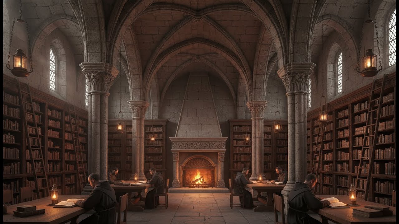 Cozy Autumn Library 📚 Dark Academia Background Music
