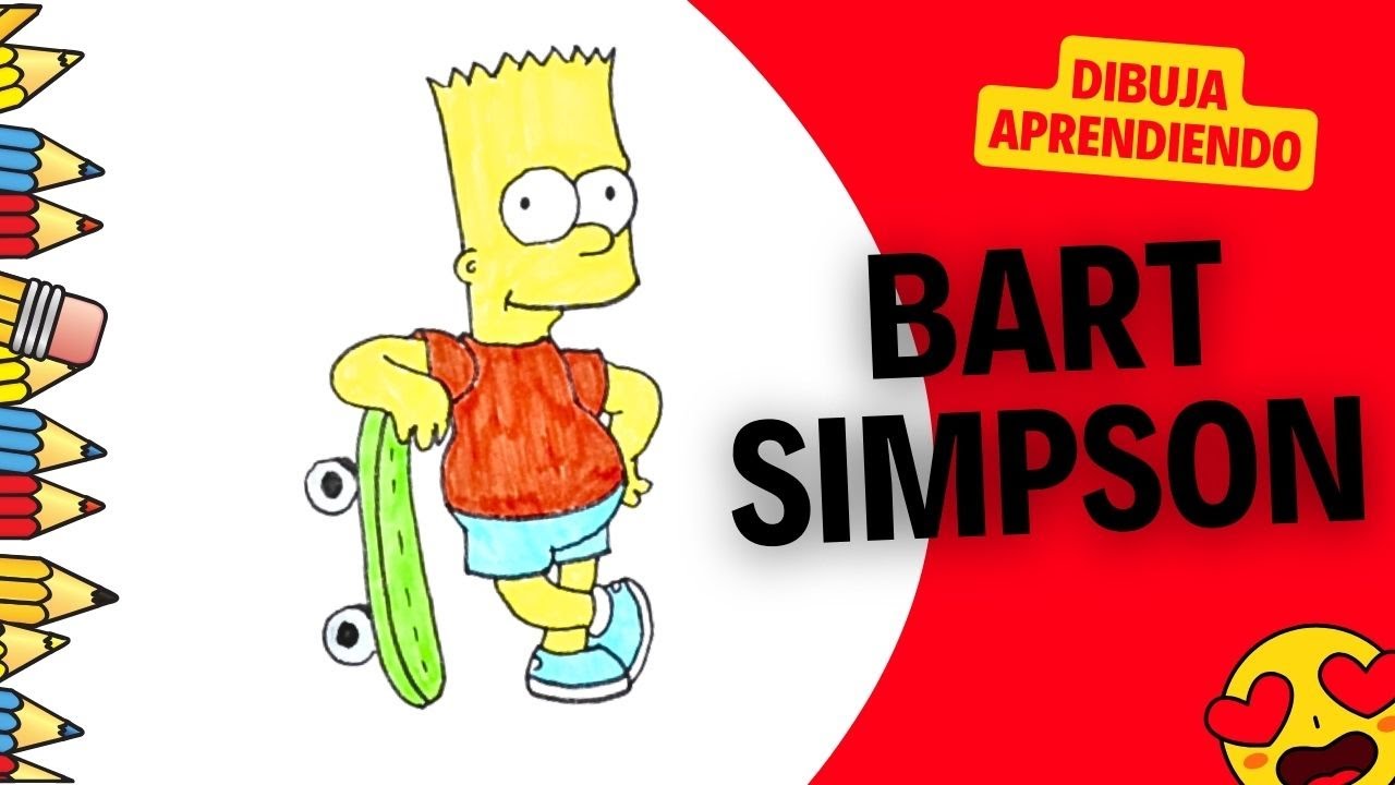 Como Dibujar a BART SIMPSON Aprendiendo INGLES