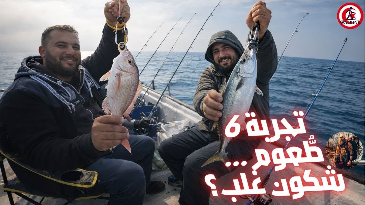 أنا ضدّ ريس السفينة 😱 تجربة 6 طُّعوم شكون غلب؟ I'm against the ship's captain Trying 6 baits Who won